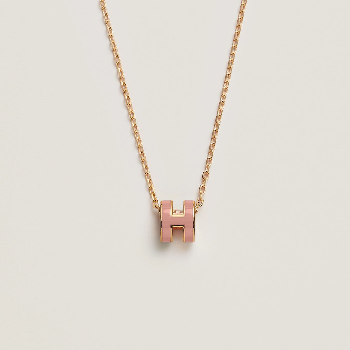 HERMES Rose Gold Pop H Necklace Metal(Many)